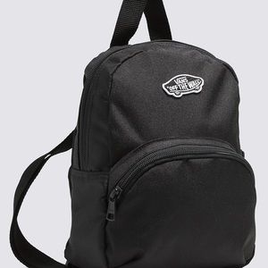 Vans Off The Wall Black 9” Mini Backpack Two Adjustable Straps Full Zip Day Bag